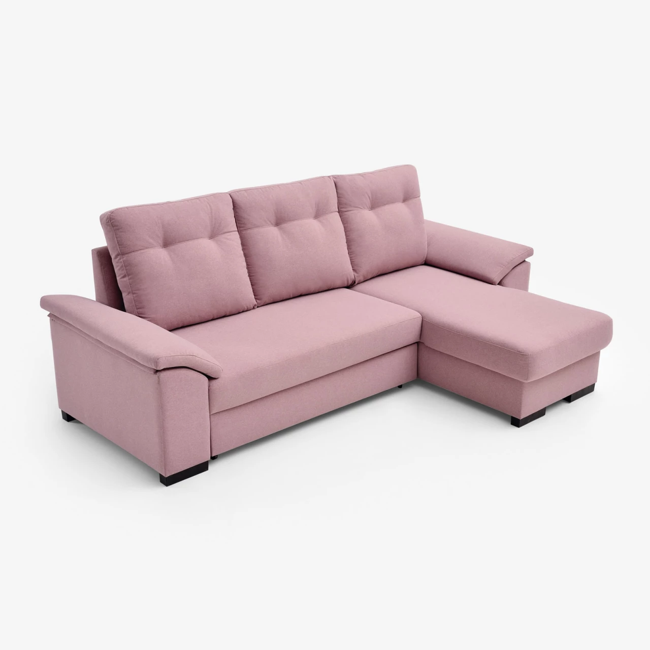 Sofa-cama rosa con mecanismo cigüeña (cerrado)