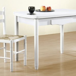 Mesa de madera de cocina blanca